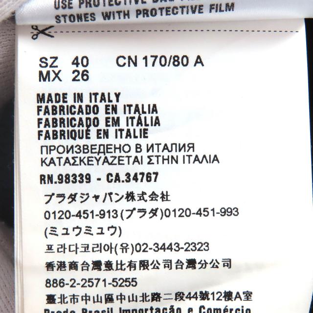 極美品△MIUMIU ミュウミュウ MF3152 星ビジュー付き Vネック ノースリーブ ワンピース ブラック 40 イタリア製 正規品 レディース_8