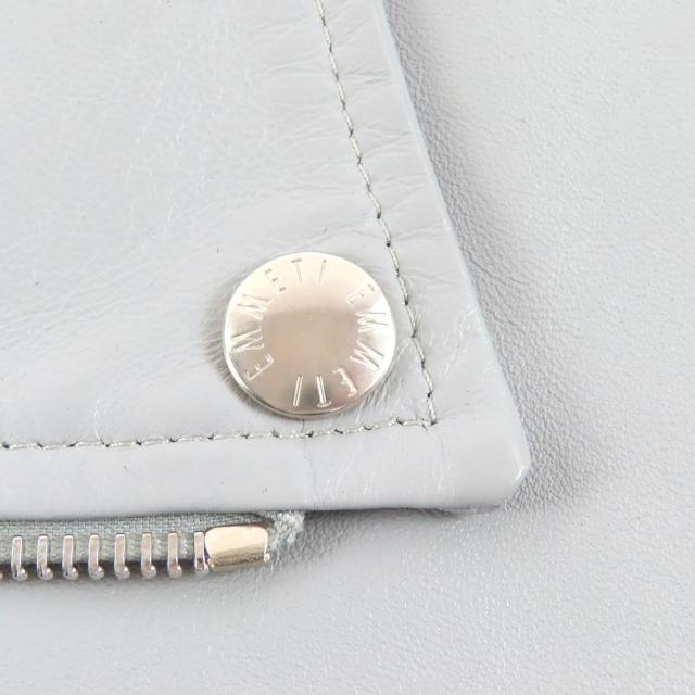未使用品△EMMETI エンメティ ラムレザー ジップアップ ポンチョ コート グレー 38 イタリア製 正規品 レディース オススメ◎_5