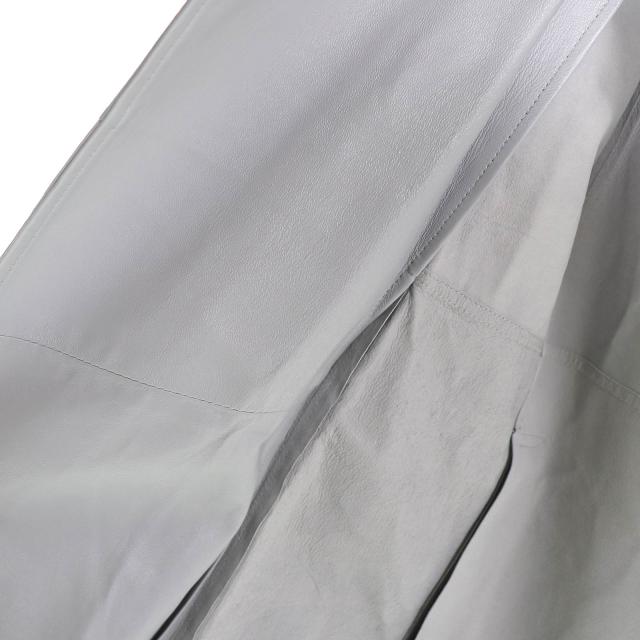 未使用品△EMMETI エンメティ ラムレザー ジップアップ ポンチョ コート グレー 38 イタリア製 正規品 レディース オススメ◎_4
