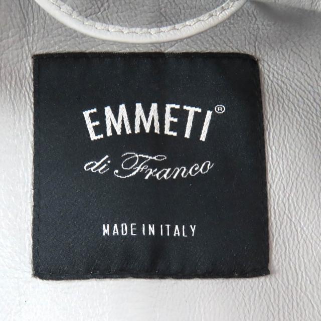 未使用品△EMMETI エンメティ ラムレザー ジップアップ ポンチョ コート グレー 38 イタリア製 正規品 レディース オススメ◎_7