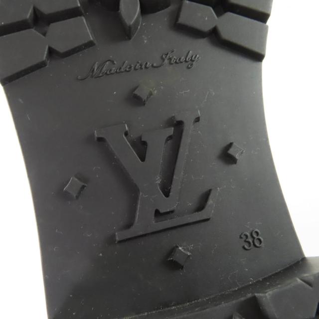 美品☆LOUIS VUITTON ルイヴィトン スプラッシュ・ライン モノグラム レインブーツ ロングブーツ ブラック 38 イタリア製 レディース_8