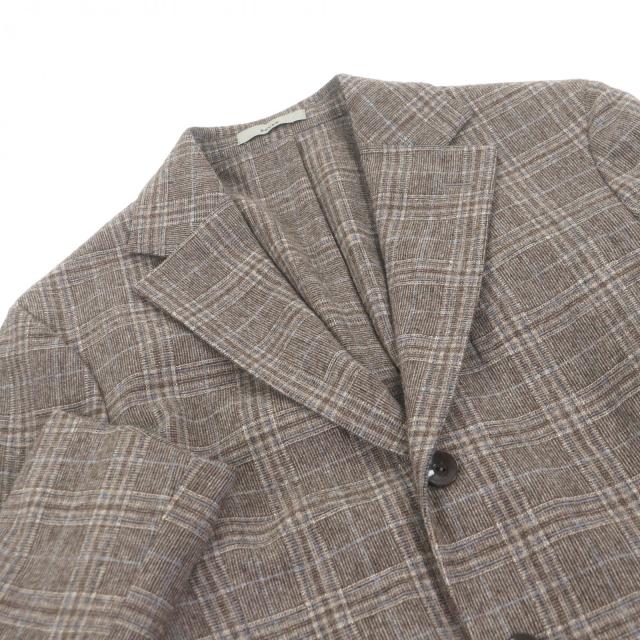 極美品□BOGLIOLI ボリオリ DOVER カシミヤ混 チェック柄 シングル アンコンジャケット テーラードジャケット 46 イタリア製　正規品_1