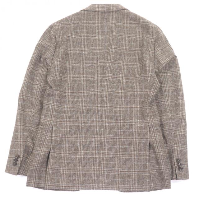 極美品□BOGLIOLI ボリオリ DOVER カシミヤ混 チェック柄 シングル アンコンジャケット テーラードジャケット 46 イタリア製　正規品_3
