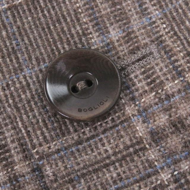 極美品□BOGLIOLI ボリオリ DOVER カシミヤ混 チェック柄 シングル アンコンジャケット テーラードジャケット 46 イタリア製　正規品_4