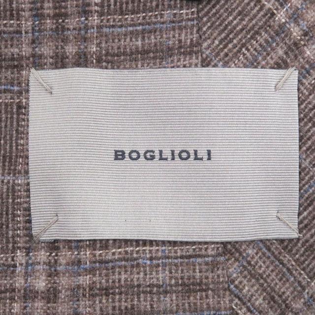 極美品□BOGLIOLI ボリオリ DOVER カシミヤ混 チェック柄 シングル アンコンジャケット テーラードジャケット 46 イタリア製　正規品_7