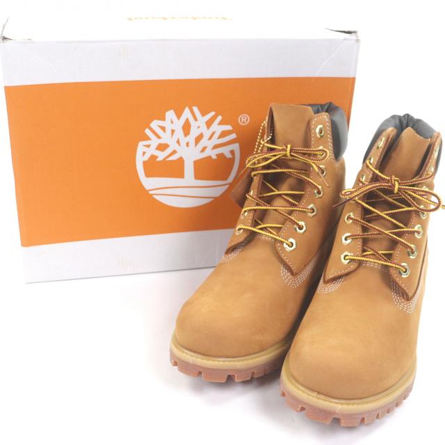 未使用品□Timberland ティンバーランド 10061713 6インチ プレミアム ウォータープルーフ ブーツ ヌバック アンクルブーツ ウィート 7.5_1