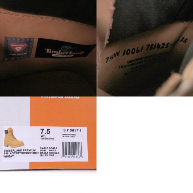 未使用品□Timberland ティンバーランド 10061713 6インチ プレミアム ウォータープルーフ ブーツ ヌバック アンクルブーツ ウィート 7.5_9