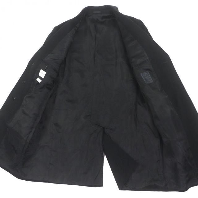 美品▼ARMANI COLLEZIONI アルマーニコレッツォーニ T LINE ウール カシミヤ 撥水加工 シングル チェスターコート ブラック 52 正規品_3