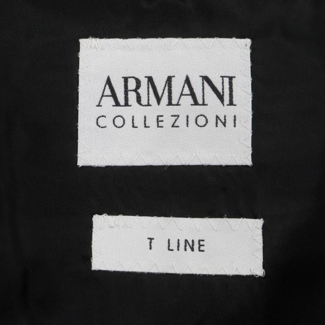 美品▼ARMANI COLLEZIONI アルマーニコレッツォーニ T LINE ウール カシミヤ 撥水加工 シングル チェスターコート ブラック 52 正規品_5