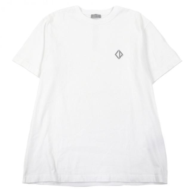 極美品□DIOR ディオール オム 593J696A0554 CDダイヤモンド ロゴプリント ショートスリーブ 半袖Ｔシャツ ホワイト L イタリア製 正規品