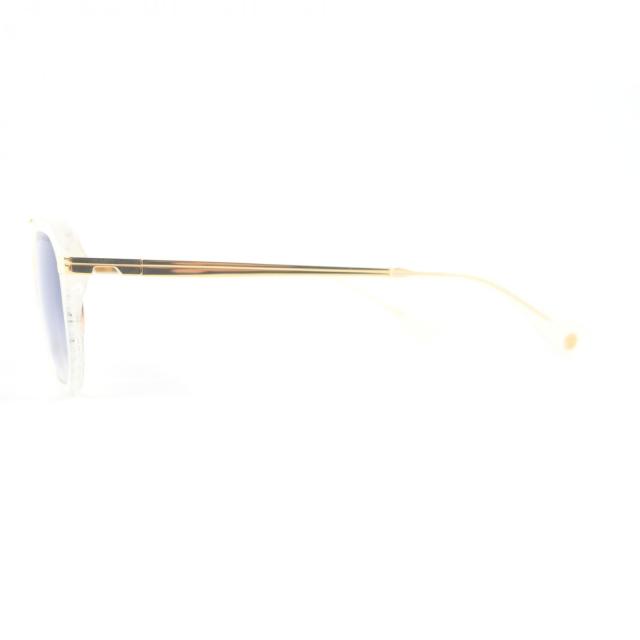 美品□DITA ディータ DTS416-A-02 TERRACRAFT ツーブリッジ サングラス クリアホワイト ゴールド 52□19-138 日本製 メンズ_2