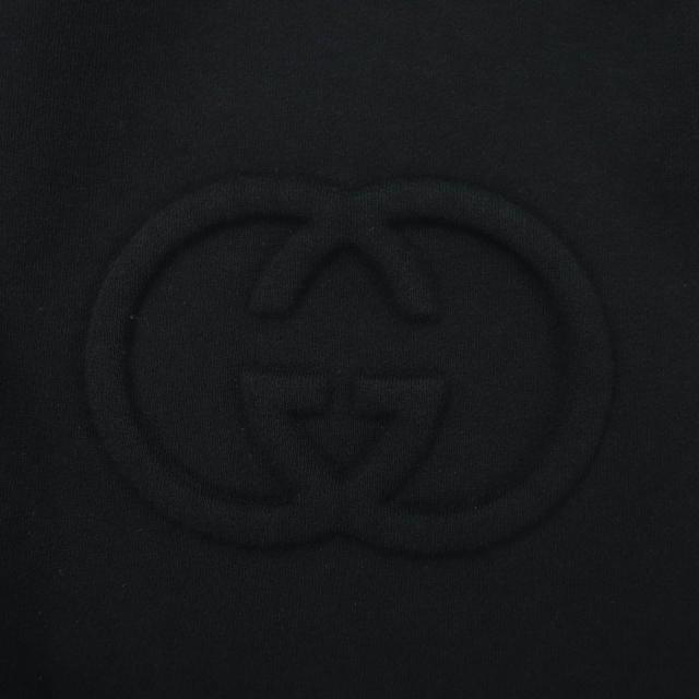 未使用品☆GUCCI グッチ 838450 コットン インターロッキングG クロップド丈 スウェット ブラック S ハンガー付き 伊製 正規品 レディース_4