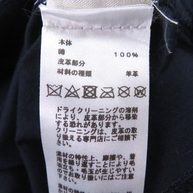美品□HERMES エルメス 22SS コットン100％ ラムレザーホースパッチ ショートスリーブ 半袖Ｔシャツ カットソー ネイビー S イタリア製_5