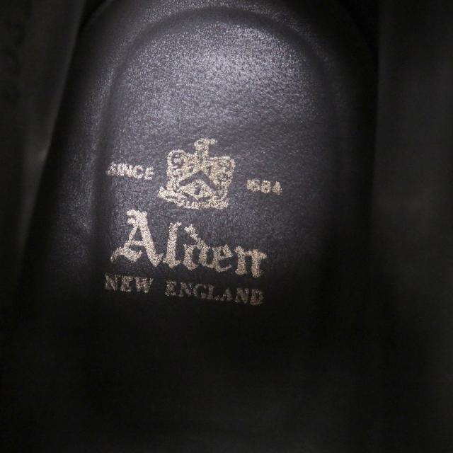 美品□ALDEN オールデン 4065 コードバン キャップトゥ ストレートチップ レザー チャッカーブーツ ブラック 7 保存袋付き USA製 メンズ_6