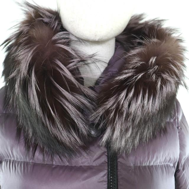 美品★MONCLER GRENOBLE モンクレール グルノーブル ARMOTECH シルバーフォックス・ロゴパッチ付 ZIP UP ダウンジャケット パープル 1_3