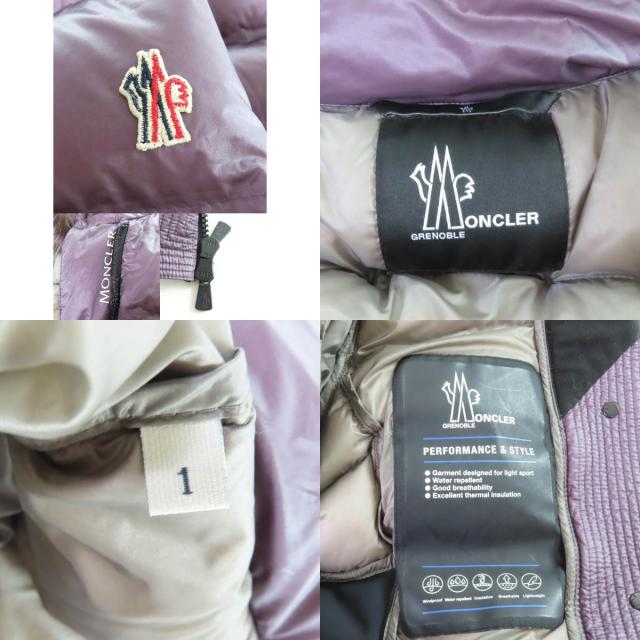 美品★MONCLER GRENOBLE モンクレール グルノーブル ARMOTECH シルバーフォックス・ロゴパッチ付 ZIP UP ダウンジャケット パープル 1_7