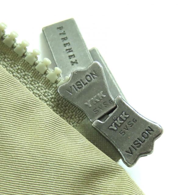 美品△Pyrenex ピレネックス GRENOBLE グルノーブル ロゴワッペン ファー フード付き ダウンジャケット ダウンコート ベージュ 36 正規品_7