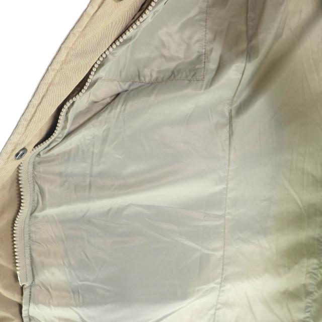 美品△Pyrenex ピレネックス GRENOBLE グルノーブル ロゴワッペン ファー フード付き ダウンジャケット ダウンコート ベージュ 36 正規品_4