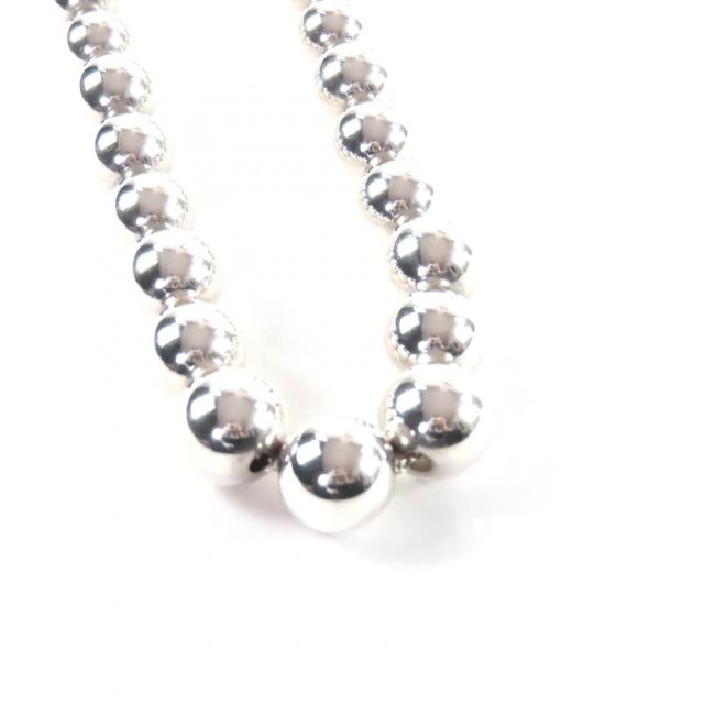 美品★TIFFANY&Co. ティファニー ハードウェア 925 グラジュエイテッド ボールネックレス シルバー 重量28.7g レディース
