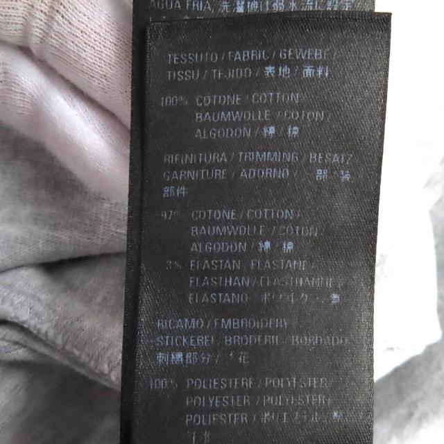 極美品△BALENCIAGA バレンシアガ 2021年製 675016 コットン100％ ターンロゴ クルーネック 半袖Ｔシャツ グレー 2 正規品 メンズ_9