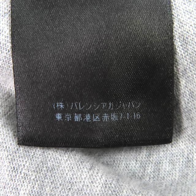 極美品△BALENCIAGA バレンシアガ 2021年製 675016 コットン100％ ターンロゴ クルーネック 半袖Ｔシャツ グレー 2 正規品 メンズ_8