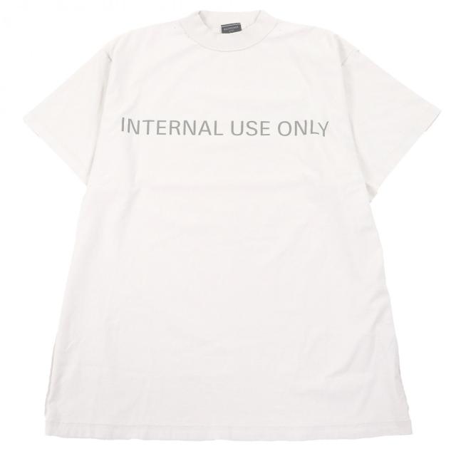 極美品□BALENCIAGA バレンシアガ 24SS 787358 コットン100％ インサイドアウト ダメージ加工 半袖Ｔシャツ アイボリー系 2 正規品