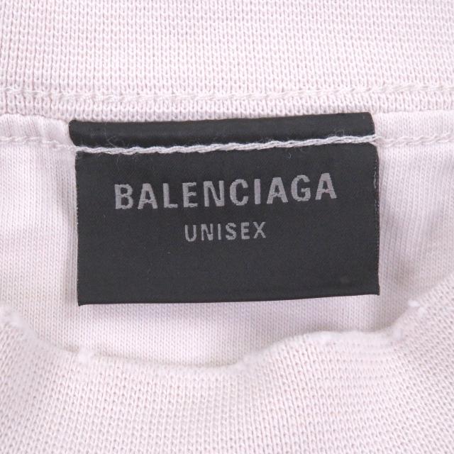 極美品□BALENCIAGA バレンシアガ 24SS 787358 コットン100％ インサイドアウト ダメージ加工 半袖Ｔシャツ アイボリー系 2 正規品_3