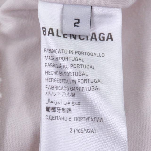 極美品□BALENCIAGA バレンシアガ 24SS 787358 コットン100％ インサイドアウト ダメージ加工 半袖Ｔシャツ アイボリー系 2 正規品_5