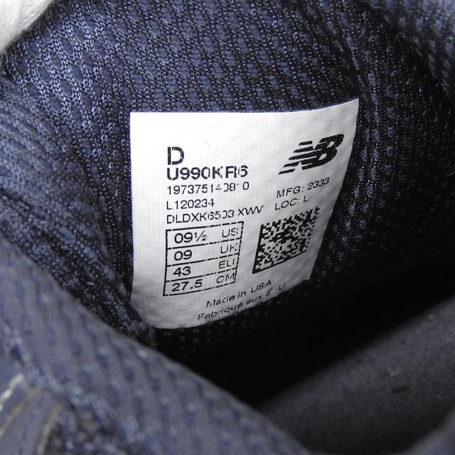 美品▲NEW BALANCE ニューバランス U990KR6 キス×マディソン スクエア ガーデン スウェードレザー メッシュ ローカットスニーカー 27.5