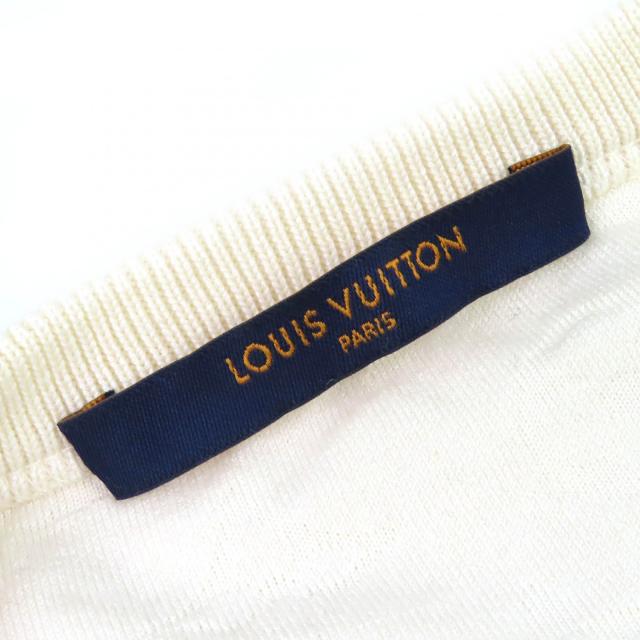極美品△LOUIS VUITTON ルイヴィトン 19SS シルク コットン モノグラム パイル地 半袖Tシャツ トップス アイボリー S 伊製 正規品 メンズ