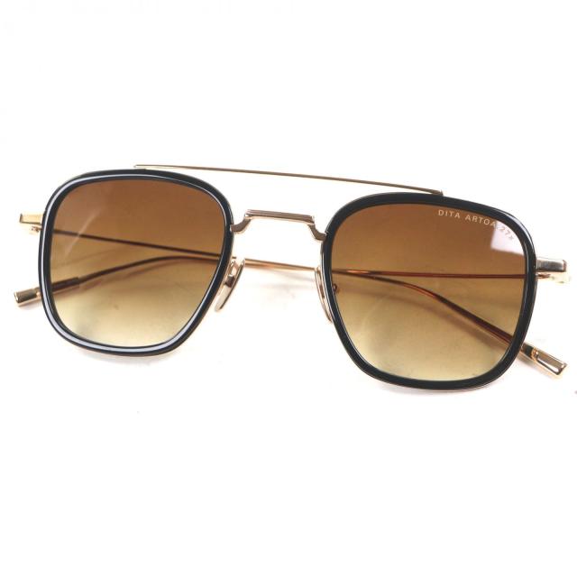 未使用品▼DITA ディータ DTS474 ARTOA 27.X ツーブリッジ サングラス ブラック ゴールド 47□26-145 デモレンズ メンズ 定価86900円