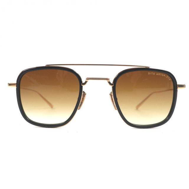未使用品▼DITA ディータ DTS474 ARTOA 27.X ツーブリッジ サングラス ブラック ゴールド 47□26-145 デモレンズ メンズ 定価86900円_1