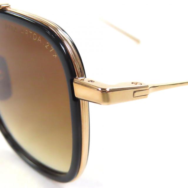 未使用品▼DITA ディータ DTS474 ARTOA 27.X ツーブリッジ サングラス ブラック ゴールド 47□26-145 デモレンズ メンズ 定価86900円_5