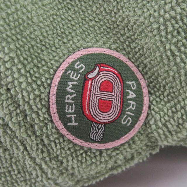 極美品□HERMES エルメス デイヴィス コットン100％ パイル地 ベースボールキャップ 帽子 グリーン M フランス製 正規品 メンズオススメ_4