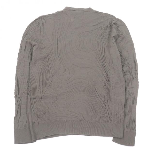 極美品□HERMES エルメス 20AW 総柄 ウール100％ 薄手 長袖 ロングスリーブニット セーター ブラウン XL イタリア製 正規品 メンズ