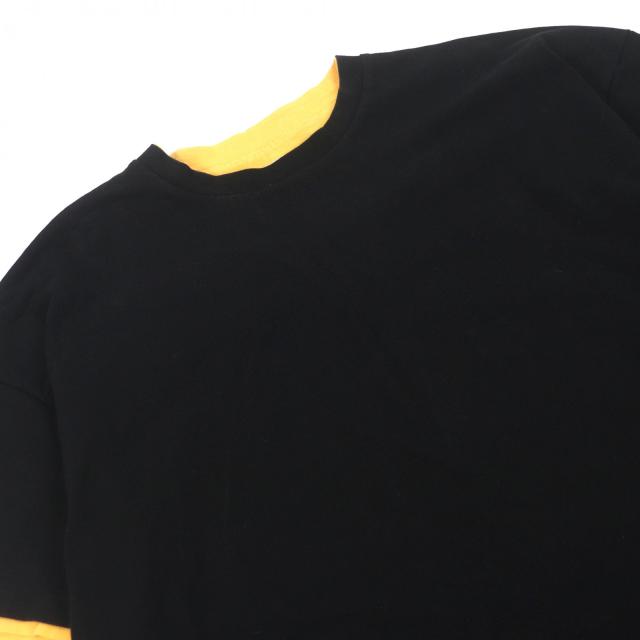 美品□JIL SANDER ジルサンダー J61GC0002 コットン100％ ドッキングデザイン 半袖Ｔシャツ ブラック イエロー 46 イタリア製 正規品_1