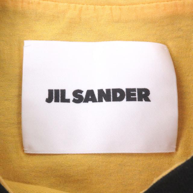 美品□JIL SANDER ジルサンダー J61GC0002 コットン100％ ドッキングデザイン 半袖Ｔシャツ ブラック イエロー 46 イタリア製 正規品_4