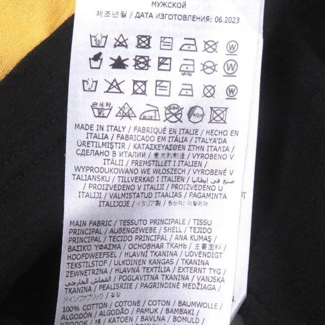 美品□JIL SANDER ジルサンダー J61GC0002 コットン100％ ドッキングデザイン 半袖Ｔシャツ ブラック イエロー 46 イタリア製 正規品_6