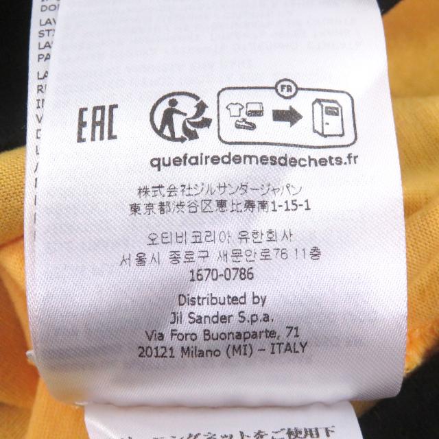 美品□JIL SANDER ジルサンダー J61GC0002 コットン100％ ドッキングデザイン 半袖Ｔシャツ ブラック イエロー 46 イタリア製 正規品_8