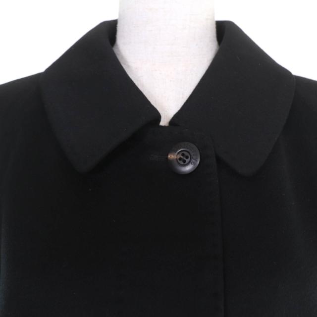 極美品☆Burberrys バーバリー カシミヤ100％ （イタリア製生地使用）比翼仕立て ロング丈 コート ブラック 46 正規品 レディース_3