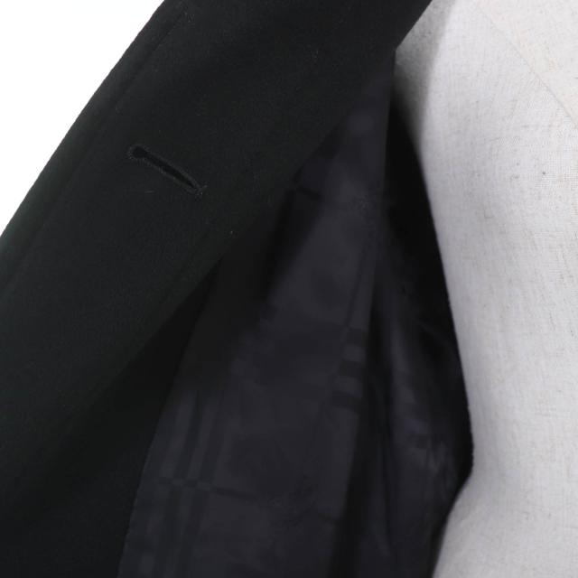 極美品☆Burberrys バーバリー カシミヤ100％ （イタリア製生地使用）比翼仕立て ロング丈 コート ブラック 46 正規品 レディース_4