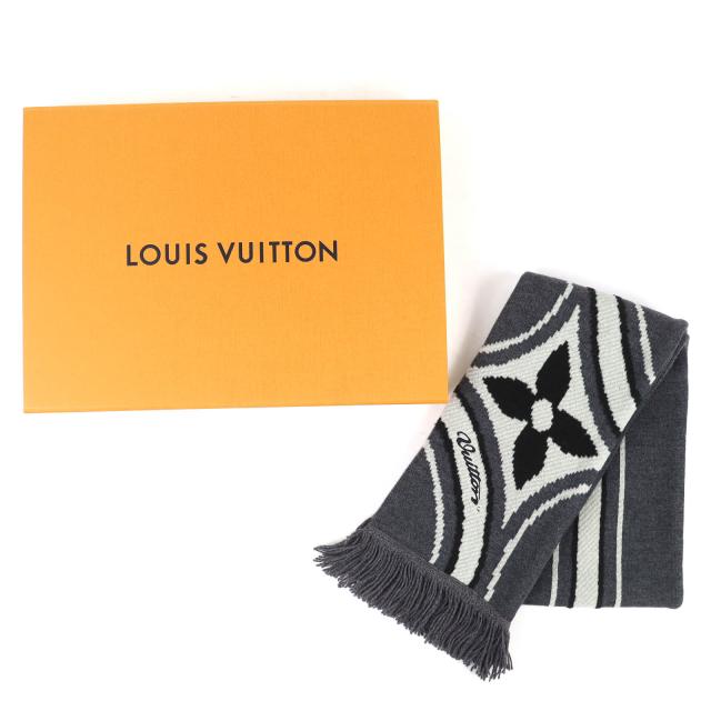 極美品△LOUIS VUITTON ルイヴィトン 2025年製 M97784 マフラー グラフィック フラワー ウール コットン フリンジ 正規品_1