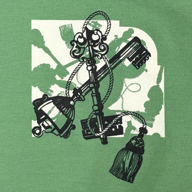 未使用品◇HERMES エルメス 25SS 5E4634DA カルトゥッシュ コットン100％ 半袖Ｔシャツ Vert Opaline (グリーン) 36 仏製 レディース_4