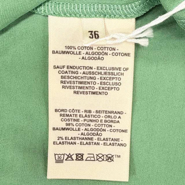 未使用品◇HERMES エルメス 25SS 5E4634DA カルトゥッシュ コットン100％ 半袖Ｔシャツ Vert Opaline (グリーン) 36 仏製 レディース_6