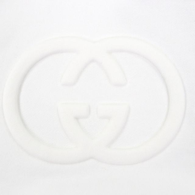 未使用品▼GUCCI グッチ 2025年製 837930 コットン100% エンボスダブルG プルオーバー パーカー ホワイト S イタリア製 正規品 メンズ_3