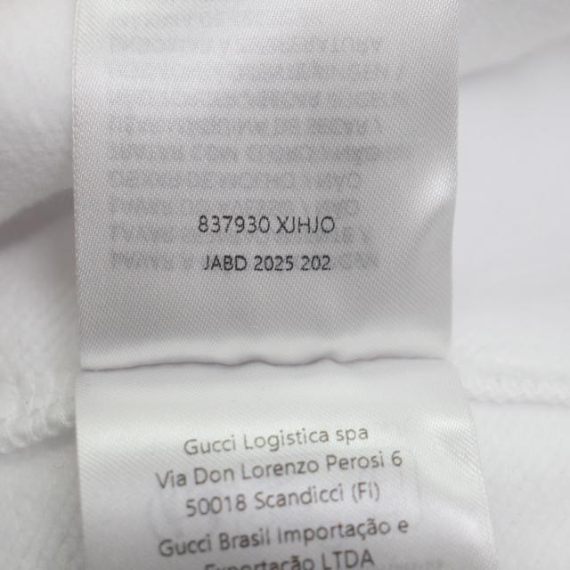 未使用品▼GUCCI グッチ 2025年製 837930 コットン100% エンボスダブルG プルオーバー パーカー ホワイト S イタリア製 正規品 メンズ_6