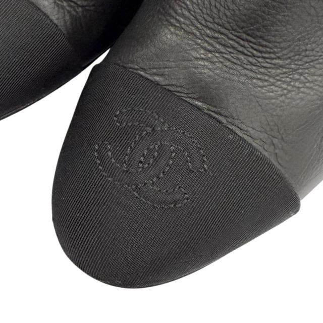 美品◇CHANEL シャネル G36438 ココマークステッチ チャンキーヒール ラウンドトゥ レザー ロングブーツ 黒 36.5 保存袋付き イタリア製_8