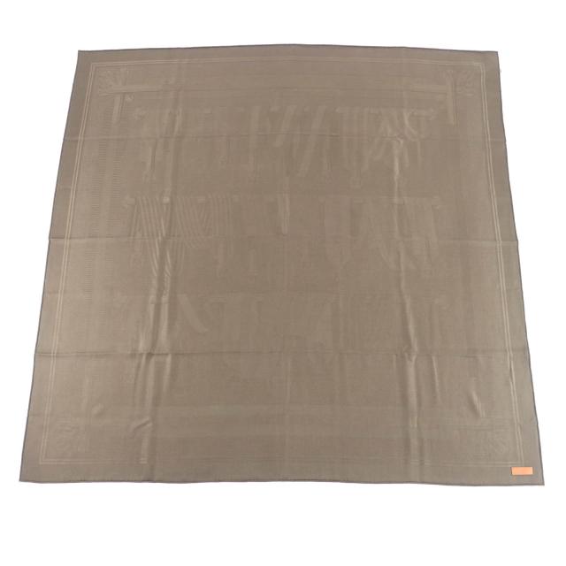 未使用品★HERMES エルメス カレ115 サングル カシミヤ シルク混 マロン・グラッセ レザーパッチ付き 超大判スカーフ 箱付