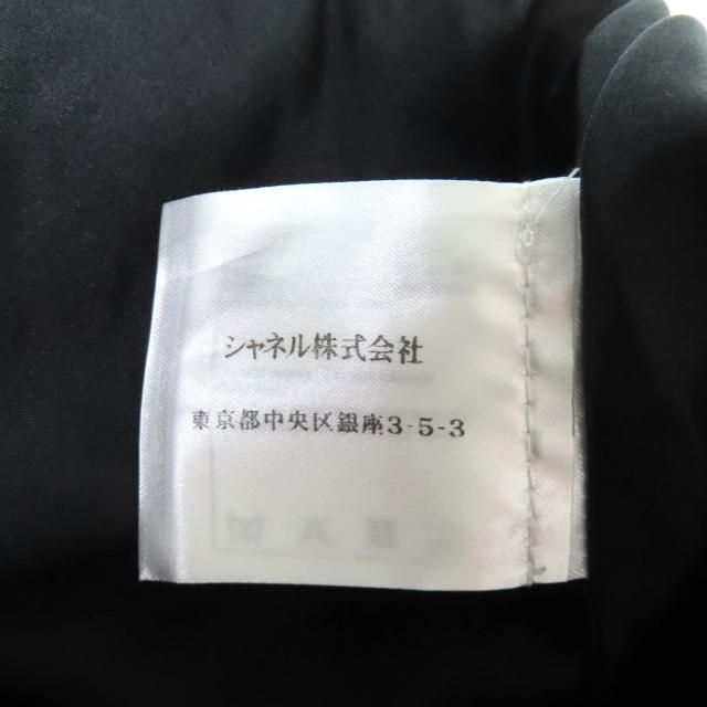 極美品★CHANEL シャネル P50309 ウール100％ ココプレート付 ツイード 膝丈 フレアスカート ブラック 40 フランス製 正規品 レディース_9