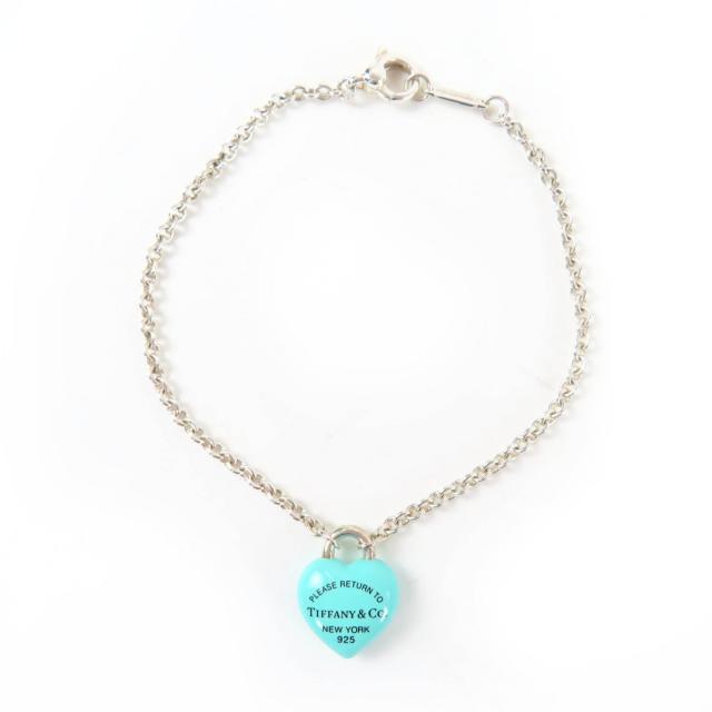 極美品☆TIFFANY&amp;Co. ティファニー リターントゥティファニー フルハート ブレスレット AG925 シルバー ブルー 箱・保存袋付 重量5.34g